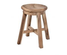 Divero Hocker Sitzhocker Holzhocker Badhocker Duschhocker Schemel – Suar Holz massiv unbehandelt Reine Handarbeit rund - braun