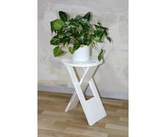 Casa Massivholz Hocker Klapphocker weiß antik Blumenhocker Nachttisch Beistelltisch