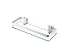 KES Glasregal Wandregal Duschablage Badezimmer 8mm Gehärtetes Glas Regal Badregal Wandhalterung Wandsmontage Aluminium Eloxiert, A4126A