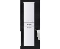 Froschkönig24 Splash Hochschrank Badezimmerschrank Badschrank Hängeschrank Weiß Hochglanz