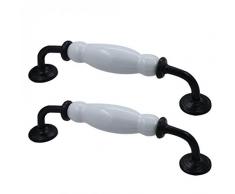 Milopon 2X Schrankgriff Schubladengriff Möbelgriff Bogengriff Schublade Handgriff Vintage Griff für Bücherschrank Kleiderschrank Schublade (Schwarz)