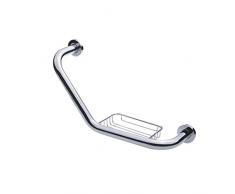 GuoEY Haltegriff Messing Haltegriffe aus poliertem Chrom An der Wand montierte behinderte ältere Handläufe für das Toiletten-Duschbad mit Seifenkorb