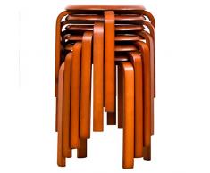 WSNBB Gummi-Holz Runde Hocker, Esstisch Hocker, Hauptwohnzimmer Frisierkommode Make-up Sitz, L40X W40x H44 cm, 6pack (Color : C)