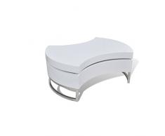 vidaXL Couchtisch Formverstellbar Hochglanz Weiß Kaffeetisch Beistelltisch