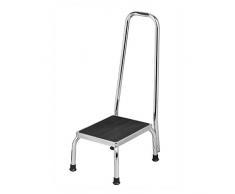 Behrend Trittstufe, Tritthocker, Fußtritt, Stahl Gummi-Oberfläche, mit Haltegriff, 120kg