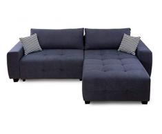 Collection AB Bellezza Polsterecke mit Bettfunktion und Bettkasten Ecksofa, Stoff, Anthrazit, 162 x 242 x 87 cm