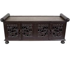 Asiatika-Online.de RATTANKOMMODE RATTANMÖBEL Sideboard Elefant 4 TÜREN 110CM 8
