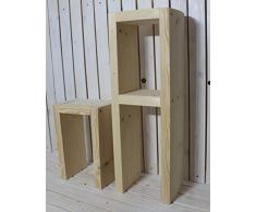 Holz Beistelltisch Hocker Tisch Set natur fertig montiert