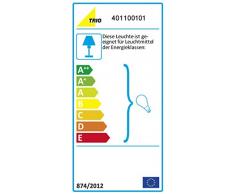 Trio Leuchten Stehleuchte, nickel matt, Stoffschirm weiß 401100101