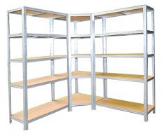 Eckregal für unsere 60 Tiefen 5 Böden Steckregal Kellerregal Garagenregal Lagerregal