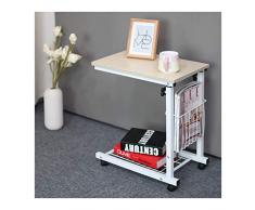 FHT Pflegetisch Pflegetisch,höhenverstellbar Beistelltisch Mit Rollen，Sofatisch Laptopständer，Kann In Schlafzimmern, Büros Und Am Bett Verwendet Werden Beistelltisch Notebooktisch