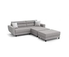 B-famous SAN Diego Polsterecke, Strukturstoff, hellgrau, 234x169x86 cm