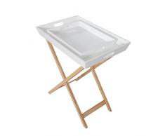 Invicta Interior Design Retro Tablett Tisch SCANDINAVIA weiß Eiche mit 2 Tabletts klappbar Beistelltisch