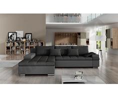 Design Ecksofa Bangkok, Moderne Eckcouch mit Schlaffunktion und Bettkasten, Ecksofa für Wohnzimmer, Gästezimmer, Couch L-Form, Wohnlandschaft, (Ecksofa Links, Soft 029 + Majorka 03)