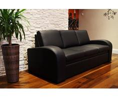 Quattro Meble Echtleder 3 Sitzer Sofa Oslo FS Breite 200cm mit Schlaffunktion Ledercouch Ledersofa Echt Leder Couch viele Farben