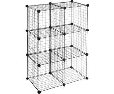 AmazonBasics - 6 Regalwürfel, Drahtregal, Schwarz