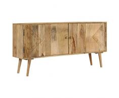 Festnight Sideboard | Rustikal Kommode | Natur Beistellschrank | Holz Schubkastenkommode | mit Stauraum | Massivholz Mango 120 x 30 x 60 cm