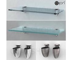 Glasregal 500x200x8mm | Klarglas + Halterung in chrom glanz optik