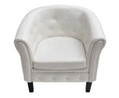 vidaXL Chesterfield Sessel Weiß Lounge Loungesessel Polstersessel Clubsessel