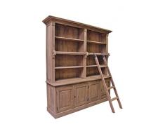Teak BIBLIOTHEK Bücherregal SE38-2 Teakholz Antik 230x220 Regal Bücherschrank