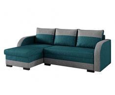 Mirjan24 Elegante Ecksofa Joseph, Eckcouch mit Bettkasten und Schlaffunktion, inkl. Kissen Set, Polstersofa, Polstergarnitur, Farbauswahl, Wohnlandschaft (Ottomane Universal, Malmo 90 + Malmo 85)