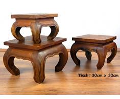 livasia Asiatischer Opiumtisch, Beistelltisch aus Massivholz der Marke Asia Wohnstudio, asiatischer Couchtisch, Nachttisch, Massivholz Möbel, (30cm)