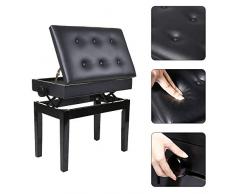 Allright Klavierhocker Keyboard Bank Klavierbank Keyboardbank Schminkhocker Hocker mit Stauraum Schwarz