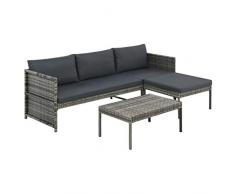 vidaXL Gartensofa 9-TLG. Poly Rattan Lounge Gartenmöbel Gartenset Sitzgruppe