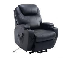 HOMCOM Elektrischer Fernsehsessel Aufstehsessel Relaxsessel Sessel mit Aufstehhilfe Schwarz