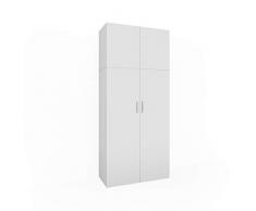 Vicco Mehrzweckschrank Ingo weiß - 2 Türen Universal Schrank Staubsauger Aktenschrank Büroschrank Wirtschaftsschrank Hochschrank