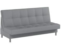 Schlafsofa Bella mit Schlaffunktion - 3 Sitzer Sofa, Couch mit Bettkasten, Bettsofa, Schlafsofa, Polstersofa, Couchgarnitur (Grau (Inari 91))