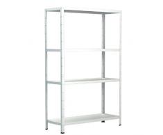 Schulte Regalwelt Lagerregal mit 4 PowerMAX-Fachböden, 137x75x35cm Regalsystem, Steckregal mit einfacher Montage ohne Verschrauben, Traglast je Boden bis zu 50 Kg (Gesamttraglast bis zu 200 Kg)