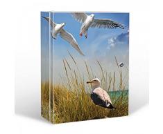 BANJADO Medizinschrank abschließbar / 35x46x15cm groß / Metall weiß mit Motiv Möwen