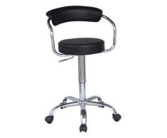 SixBros. Rollhocker Arbeitshocker Hocker Schwarz M-95026/191