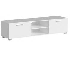 vidaXL Hochglanz TV-Schrank Fernsehtisch Lowboard Sideboard Weiß 140x40,3x34,7cm