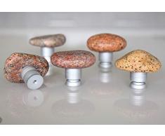 Ostsee Stein Kommodenknöpfe Schubladenknöpfe Set 5 Stück Moebelknauf Schubladengriffe Vintage Messing Antik Knauf für Schrank Schublade Küche