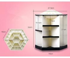 Cosanter 360-Grad Drehbar Kosmetik Skincare Regal & Ablagen Ablagefach Multifunktional Kosmetiktabletts Mehrschicht-Design Kosmetikorganiser (Schwarz und Weiß)