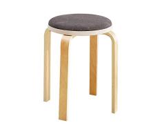 LLEH Stapelhocker, runder Holzhocker Gebogener Holzhocker Farbe Holzhocker Wohnkultur Hocker für Haushalt/Erwachsener/Restaurant usw,Darkgray