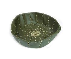 LORIENT Interior Marokkanischer Leder Pouf Grün Medina Ø:60cm | Marokkanischer Hocker Sitzhocker Fusshocker | Marokkanisches Sitzkissen Sitzpouf
