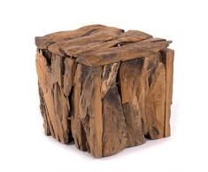 TREIBHOLZ SITZBOX Teak 30 | 30x30x30cm (HxBxT), Recyclingholz, erodiert | Sitzhocker aus naturbelassenem Altholz, Holzhocker im Shabby Design