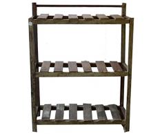 Guru-Shop Rustikales Bücherregal, Massivholz, Kolonialstil, Indien, Mehrfarbig, 106x81x26 cm, Weinregale & Kleine Regale