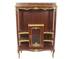 Casa Padrino Barock Vitrine Bücherschrank - Barock Möbel - Vitrinenschrank 100 x 44 x H 150cm - Wohnzimmerschrank Schrank Mahagoni/Gold