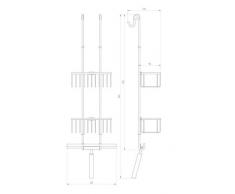 AVENARIUS Duschkorb/Seifenkorb zweifach mit Komfortwischer Messing verchromt - Serie Körbe