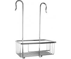 Cornat Duschablage - Zum Einhängen an der Wandarmatur in Dusche & Badewanne - Extra hoher Korb & zwei integrierte Haken - Aus Messing - verchromt / Duschregal / Duschkorb / Einhängekorb / T340201