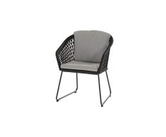 4Seasons Outdoor Mila Dining Sessel Edelstahl mit 2 Kissen Geflecht Rope 213393