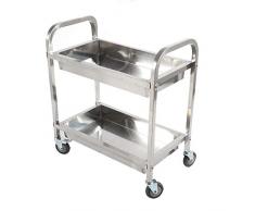 Küchenwagen-TR Trre@ Edelstahl-Doppelschicht-Lieferungs-Auto, die Laufkatze zusammenbauend, Hotel, das Auto, Wein-Service-Auto sammelt (größe : 95 * 50 * 95cm)