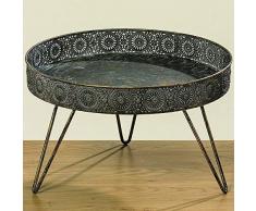 Home Collection Beistelltisch Tisch Tabletttisch D36xH22cm Goldbraun Eisen