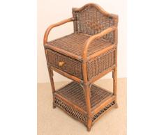 Rattanregal , Rattan Telefontisch mit Schub, Gr. 42 x 32 cm H 83 cm , Fb. darkbrown