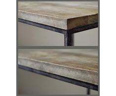 CALUTEA Moderne Vintage Beistelltische/Couchtisch / 2er Set/quadratisch/braunes Mangoholz/Loft Design
