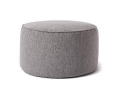 Lumaland Comfort Line Sitzsack-Hocker 25 x 45 cm - Indoor - mit extra starken Nähten, pflegeleicht - Runder Sitzpouf, Bodenkissen Bean Bag Pouf - Hellgrau